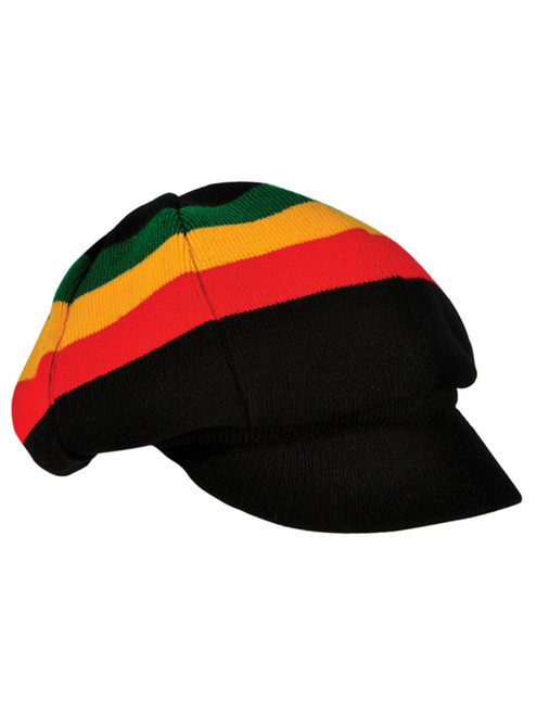 Deluxe Rasta Rastafarian Costume Accessory Jamaican Knit Beanie Hat