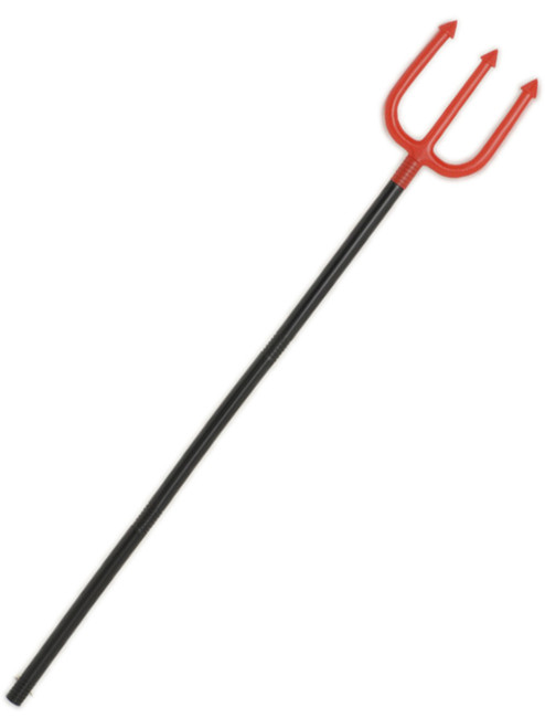 Costume Accessory Red And Black Plastic Devil Pitchfork Toy Trident Weapon