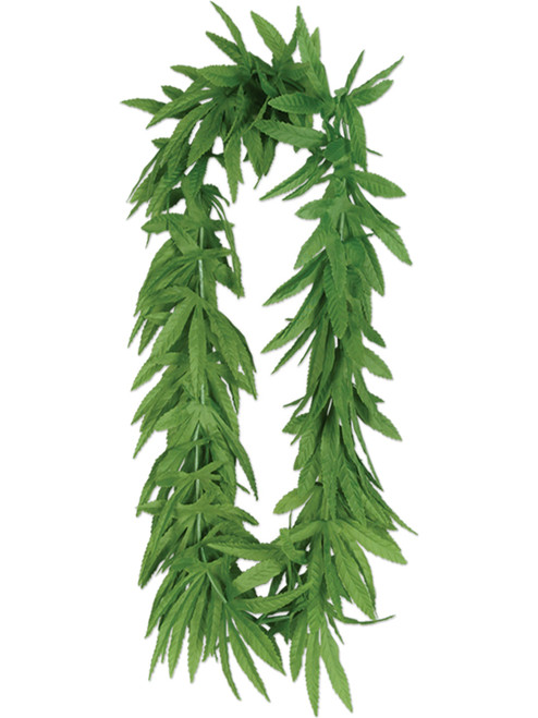 40" Green Fern Leaf Tropical Island Hawaiian Leis Costume Accessory