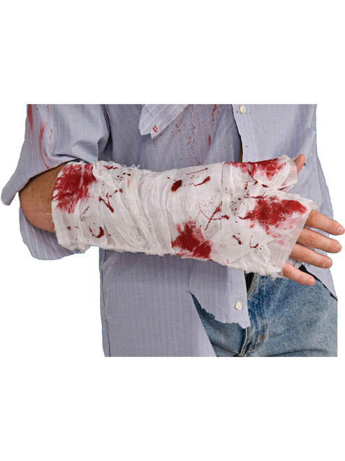 White Gauze Hospital Zombie Costume Bloody Arm Bandage