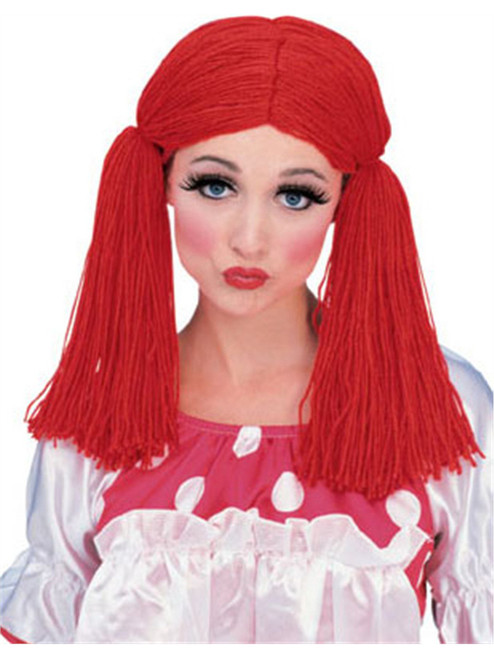 Deluxe Red Sally Rag Doll Raggedy Anne Costume Yarn Wig