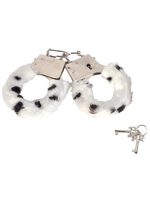 Sexy Soft Steel Fuzzy Snow Leopard Furry Handcuffs Hand Cuffs