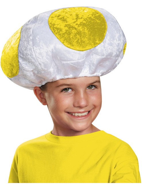 Childs Nintendo Mario Brothers Yellow Mushroom Hat Costume Accessory