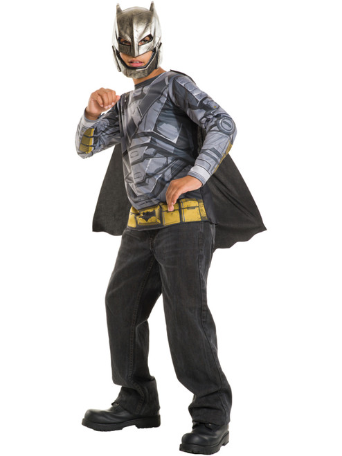 Child's Batman Dawn Of Justice Armored Shirt Top With Mask Costume