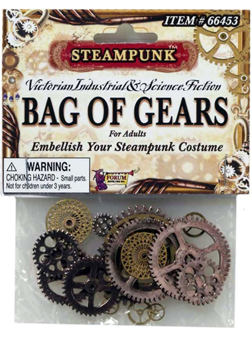 Deluxe Steampunk DIY Costume Embellishment Bag of Brass Gears