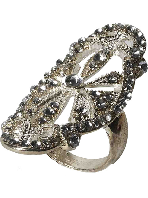 Deluxe Adult Vintage Hollywood Starlet Costume Rhinestone Oval Ring