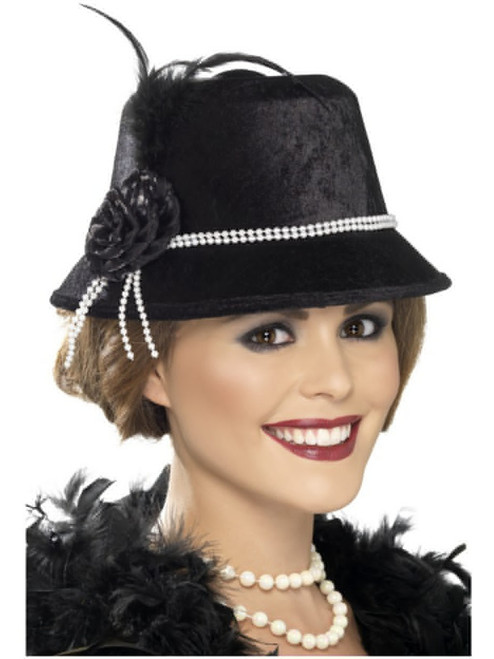Womens Roaring 20s Elegent Wealthy Lady Hat Costume Accessory