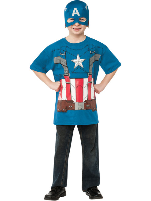 Child's Marvel Retro Captain America T-Shirt With Mask Costume