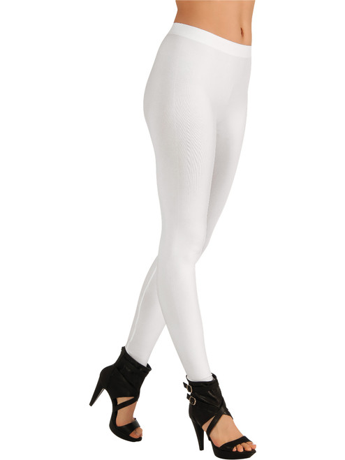Women's White 80s Rave Party Ballerina Sexy Costume Leggings