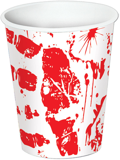 Lot 8 Hot and Cold Bloody Handprints Party Paper Beer Beverage Drinking 9oz Cup