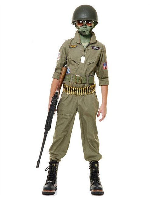 Child Top Gun Wing Man Pilot Flight Suit Costume