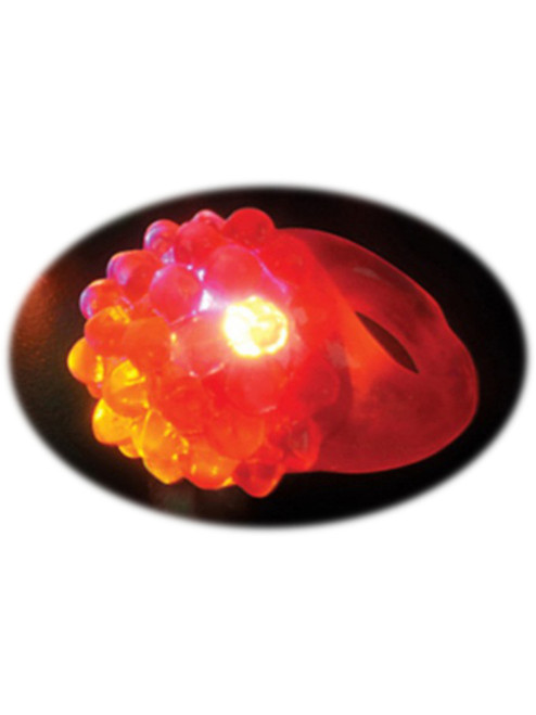 Red Flashing LED Light Up Costume Accessory Bumpy Gel Ring