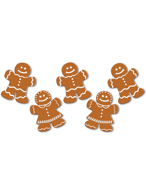 Set Of 10 Mini Gingerbread Cutouts Christmas Holiday Party Decorations 5"
