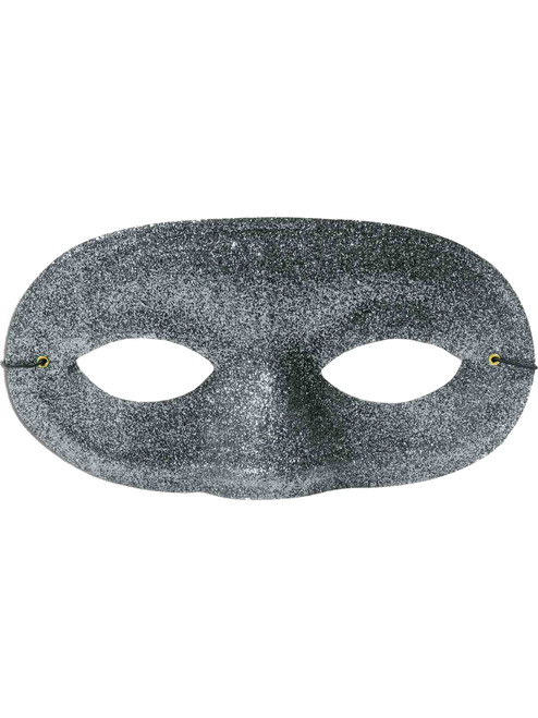Adult or Child's Costume Accessory Silver Glitter Domino Eye Mask