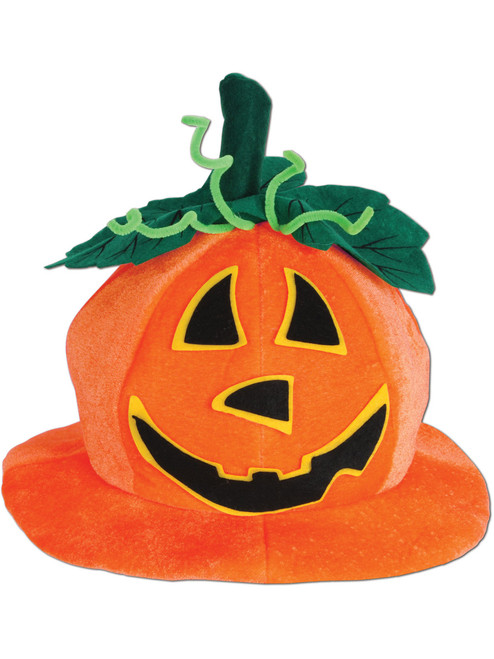 Plush Jack-O-Lantern Pumpkin Hat Halloween Funny Party Hat Costume Accessory