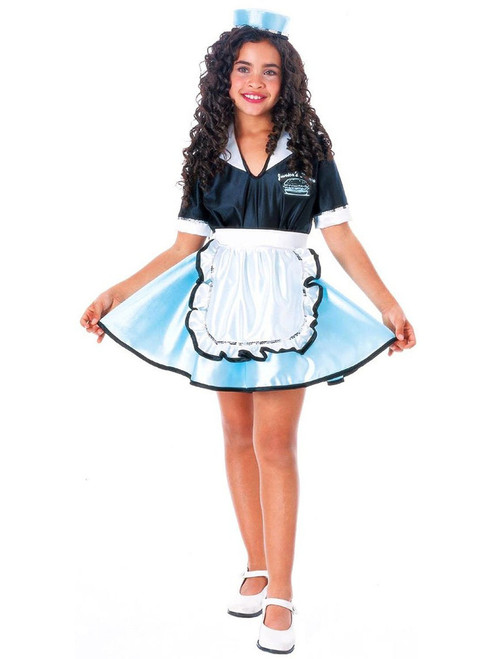 Child Girls Car Hop Girl 50s Diner Costume Dress