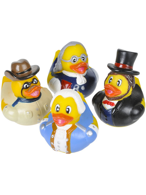 Set Of 12 US American Historical Figures Rubber Duckies Bath Ducks Toys