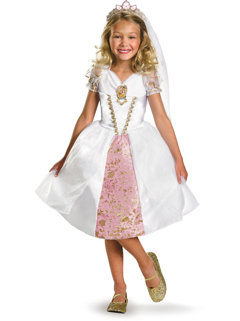 Children Girls Tangled Rapunzel Wedding Gown Disney Costume