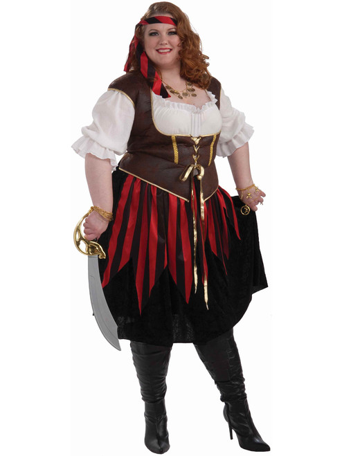 Adults Womens Sexy Pirate Lady Buccaneer Plus Size Costume