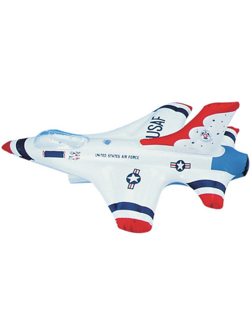 18" White Inflatable Thunderbird Jet Airplane Aviation Pilot Toy Decoration