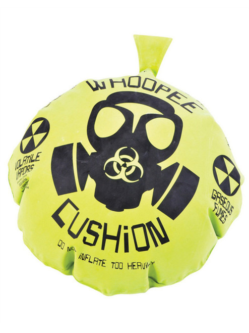 17" Giant Gas Mask Biohazard Green Yellow Rubber Whoopie Woopee Cushion Joke Toy