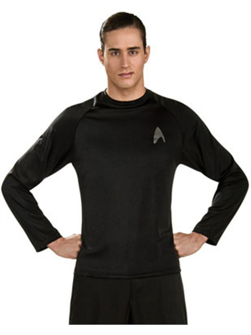 Adult Star Trek Movie Black Captain Kirk Off-Duty Costume Uniform Shirt