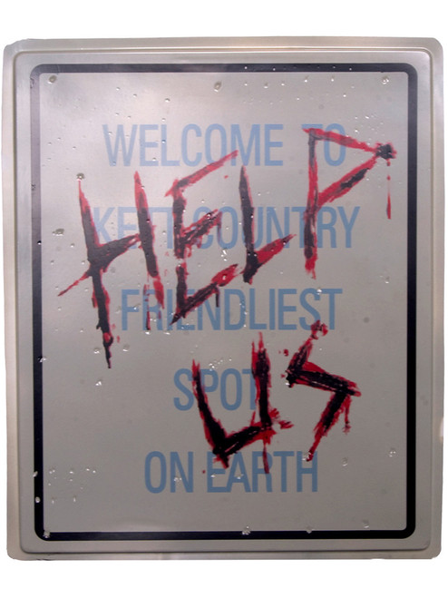 Help Us Zombie Warning 19x16 Halloween Decoration Sign