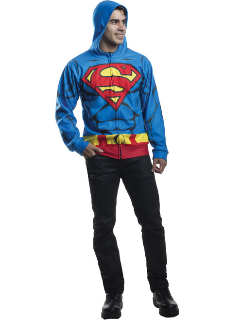 Mens DC Comics Superman Muscle Hoodie Costume