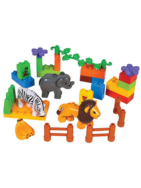 26pc Zoo Animal Playset Creative Big Brick Adventure Planet Block Toy