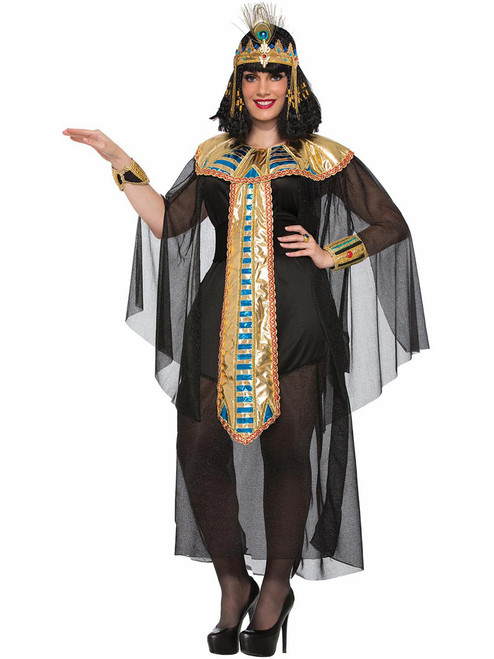 Womens Black And Gold Egyptian Queen Cleopatra Costume X-Large 18-22