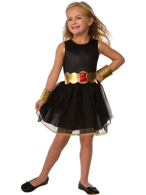 Deluxe Kid's Girls Black Widow Costume Dress