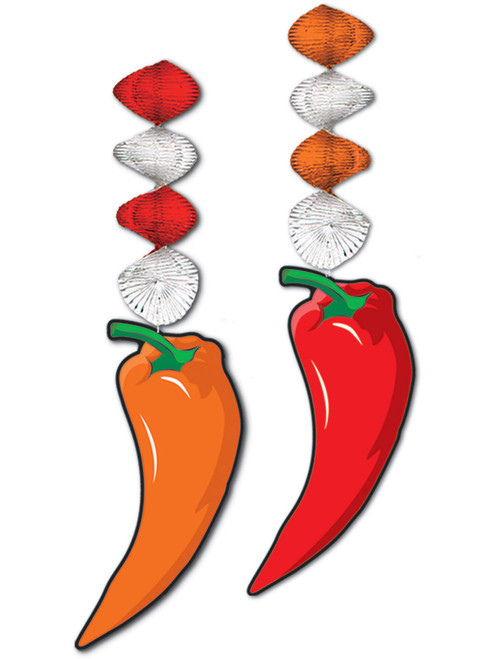 Chili Pepper Celebration Streamers Hangers Danglers Decoration 2 Pack