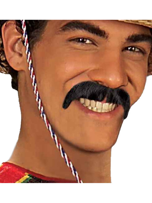 Deluxe Human Hair Black Pancho Mexican Costume Mustache