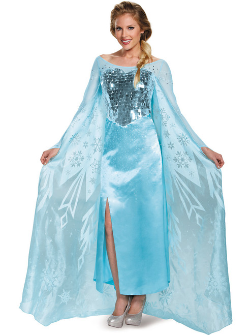 Ultra Prestige Frozen Elsa Disney Princess Blue Adult Costume Dress
