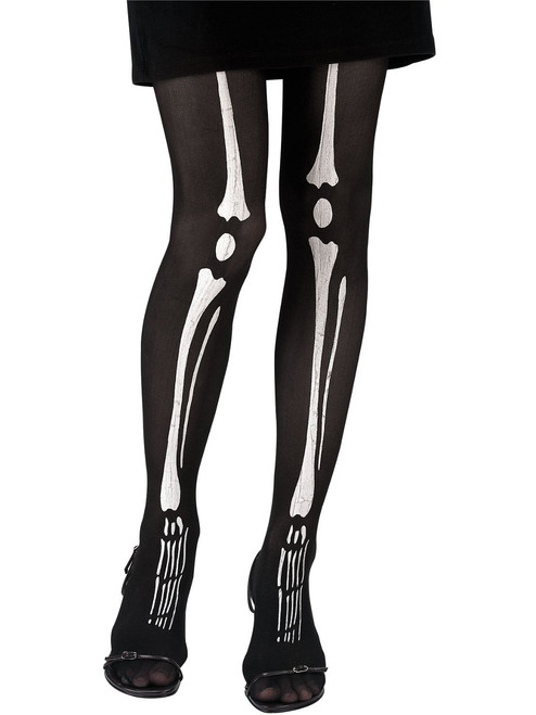 Sexy Black Skeleton Costume Pantyhose Tights