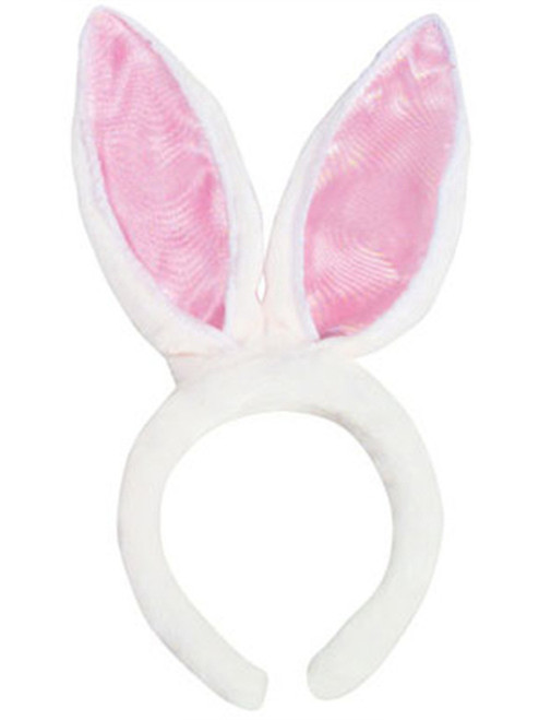 Deluxe Plush Pink White Furry Easter Bunny Rabbit Ears