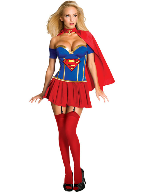 Women's Sexy Adult DC Comics Supergirl Corset Costume
