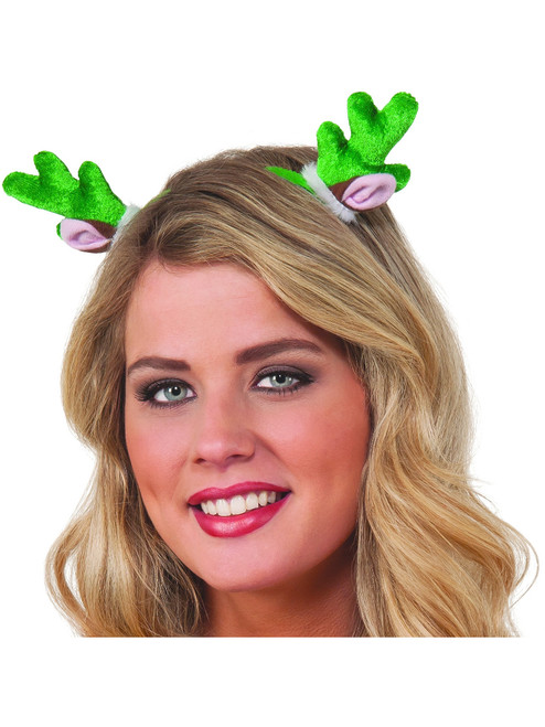 Christmas Costume Accessory Green Reindeer Antlers And Ears Mini Hair Clips