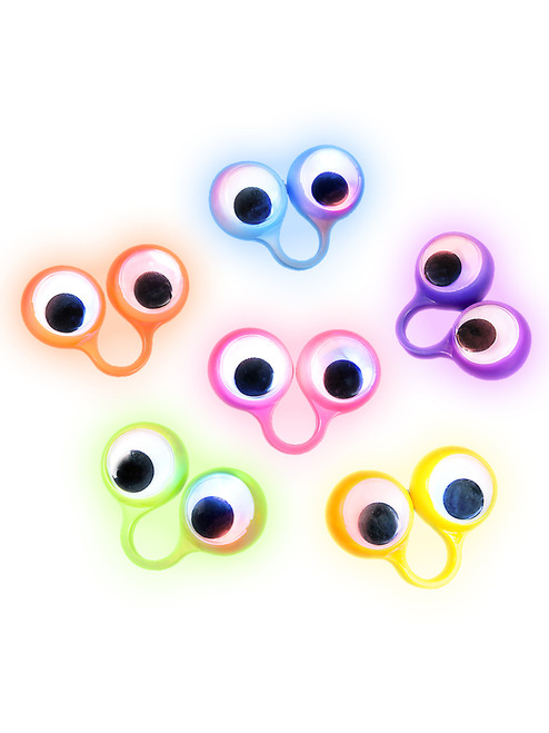 Dozen Set Light Up Finger Eye Puppet Toys