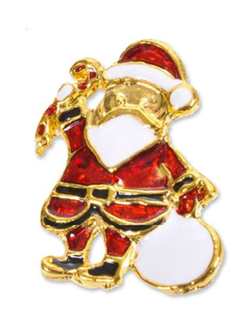 New 2" Classic Golden Santa Claus Christmas Brooch Pin