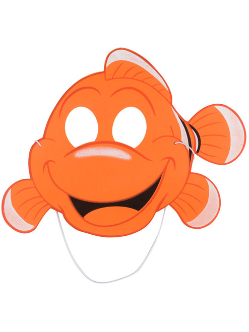12 Child's Orange Clown Fish Cartoon Foam Mask Nemo Party Costume Accessory