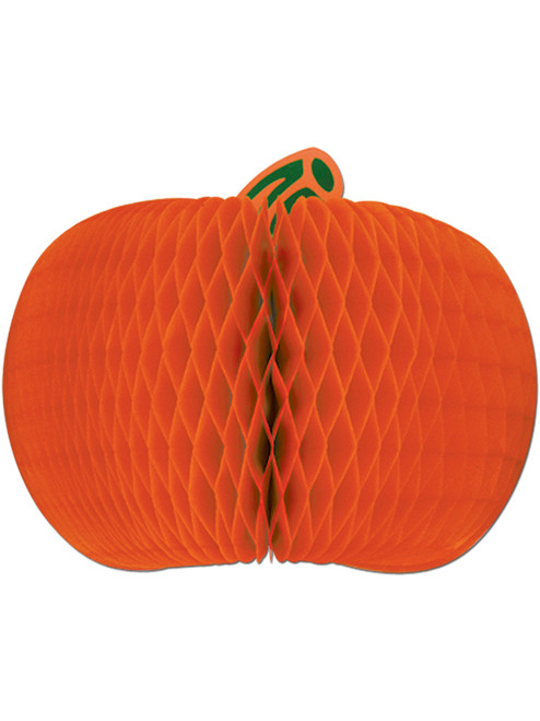 4" 4 Count Orange Designer Tissue Pumpkin Centerpiece Party Decoration