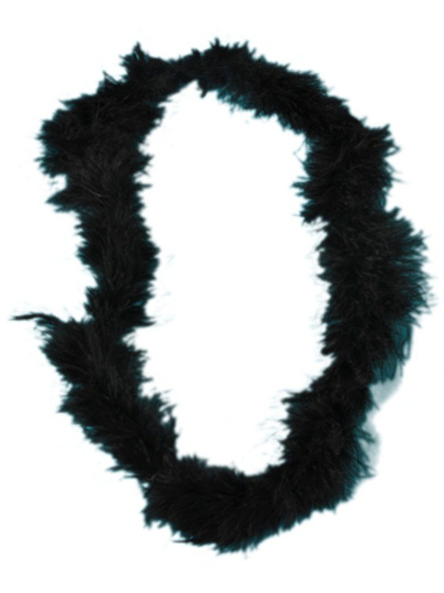 36" Black Hawaiian Fluffy Boa Lei Necklace 20s Flapper Rocker Costume Accessory