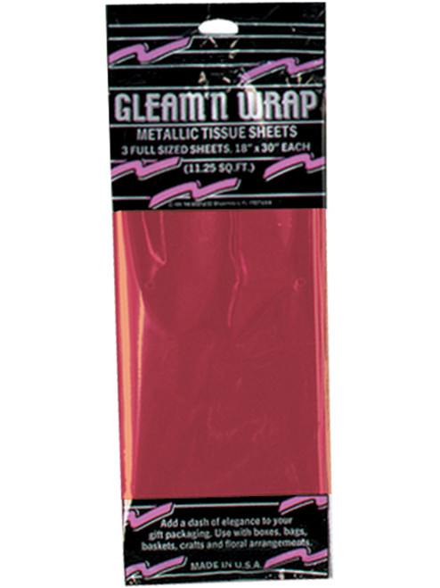 Packaged Metallic Red Tissue Paper Sheets 18"x30" Party Decoration