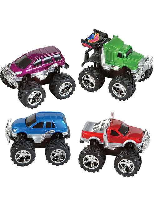 12 Count Friction Rev Em Up Toy Monster Trucks Costume Accessory