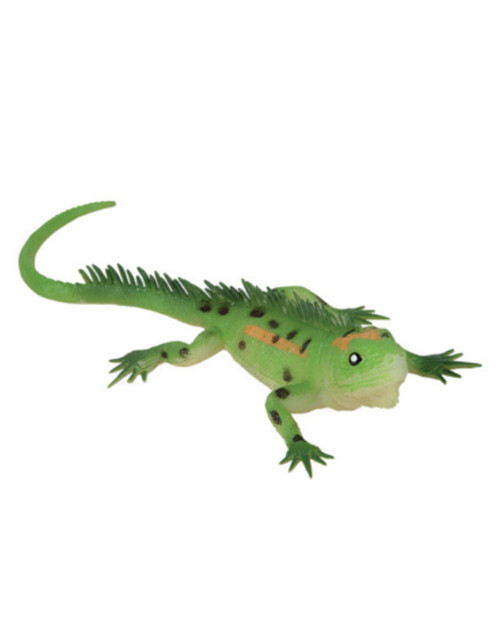 Black Spotted Lime Green PVC Soft Plastic Reptile Lizard Decoration