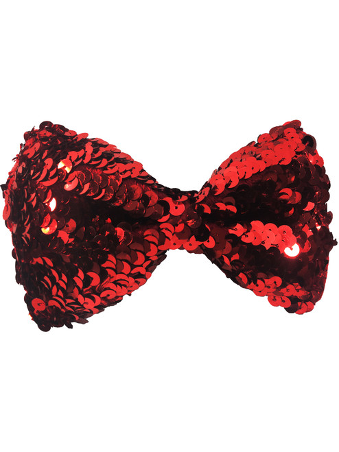 Clown or Christmas Costume Accessory Red Sequin Bow Tie