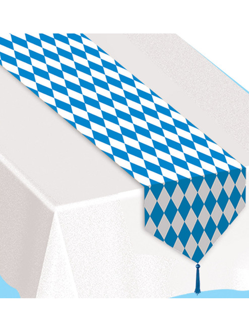 Printed Blue And White Oktoberfest Table Cover Runner Party Decoration