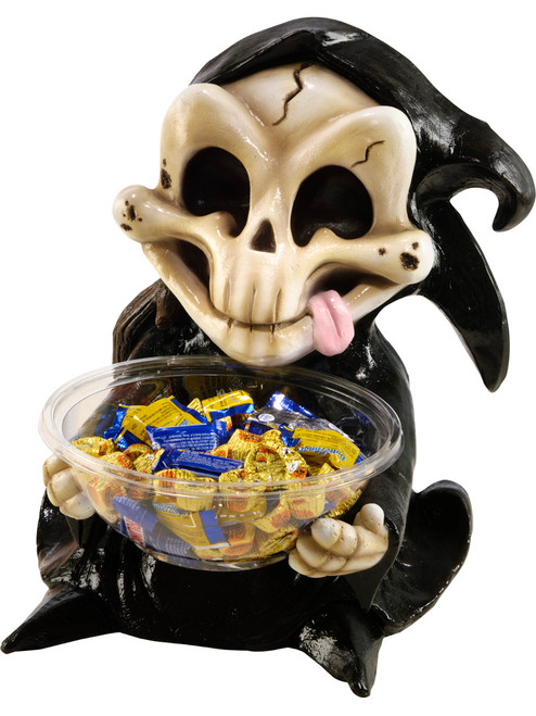 Large 20"  Grim Reaper Halloween Candy Holder Decoration Statue