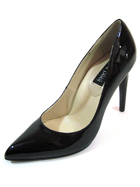 Highest Heel Womens 4" Plain Pump Black Patent PU Shoes